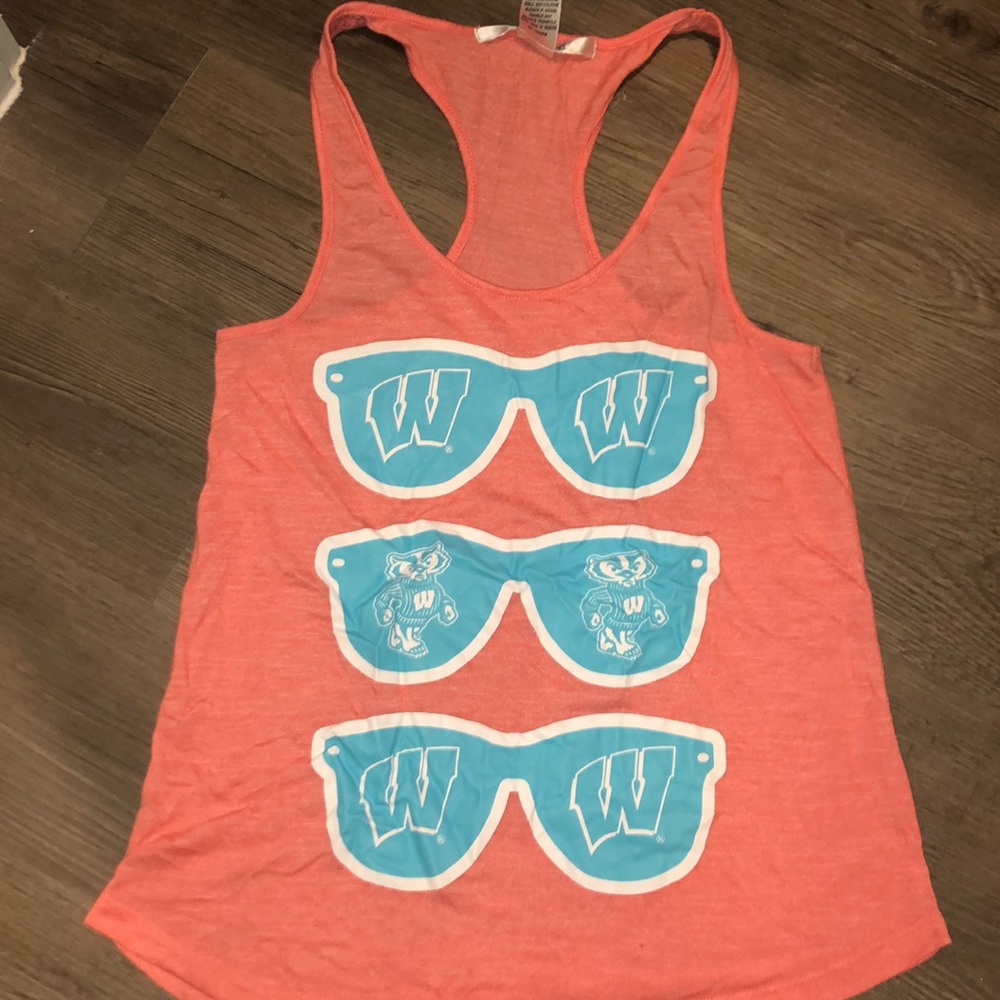 Coral/pink Wisconsin Badgers Tank Top